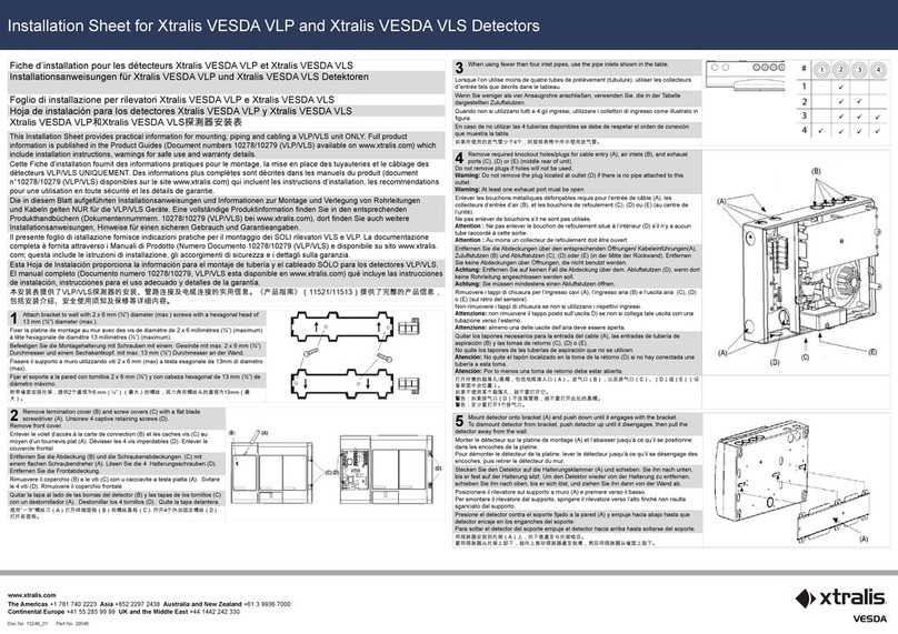 Xtralis VESDA VLP Installation sheet