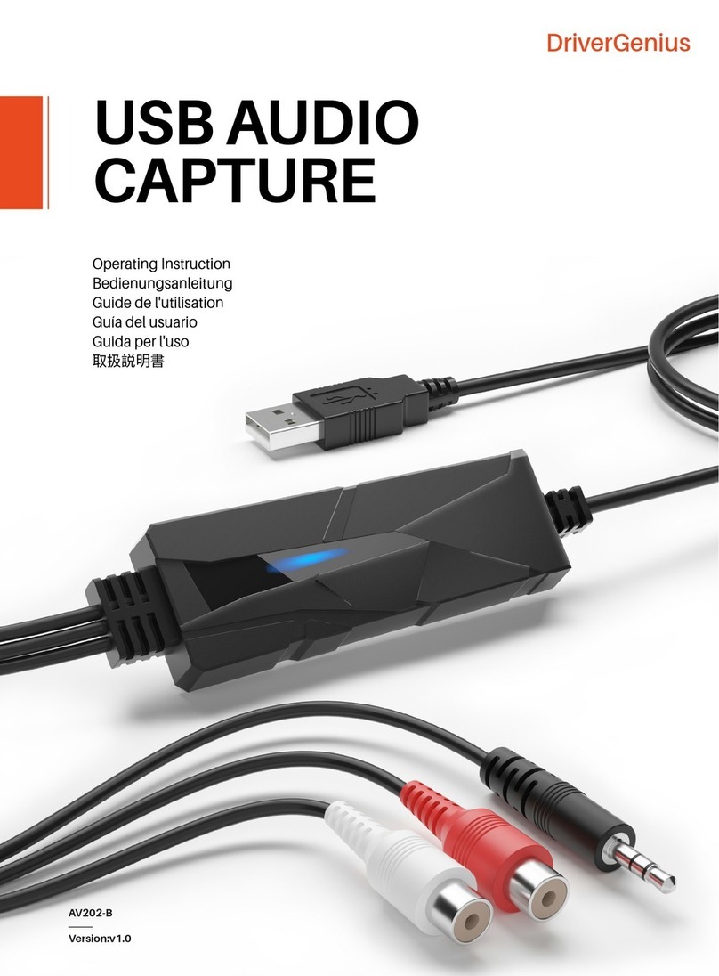 DriverGenius AV202-B Operating	 instruction