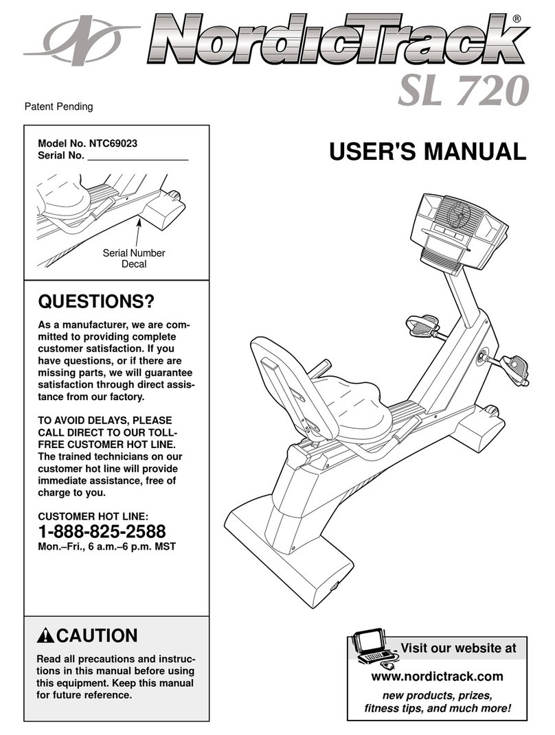 NordicTrack SL 720 User manual