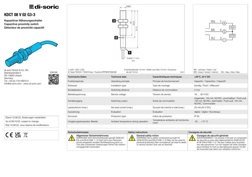 Di-soric KDCT 08 V 02 G3-3 User manual