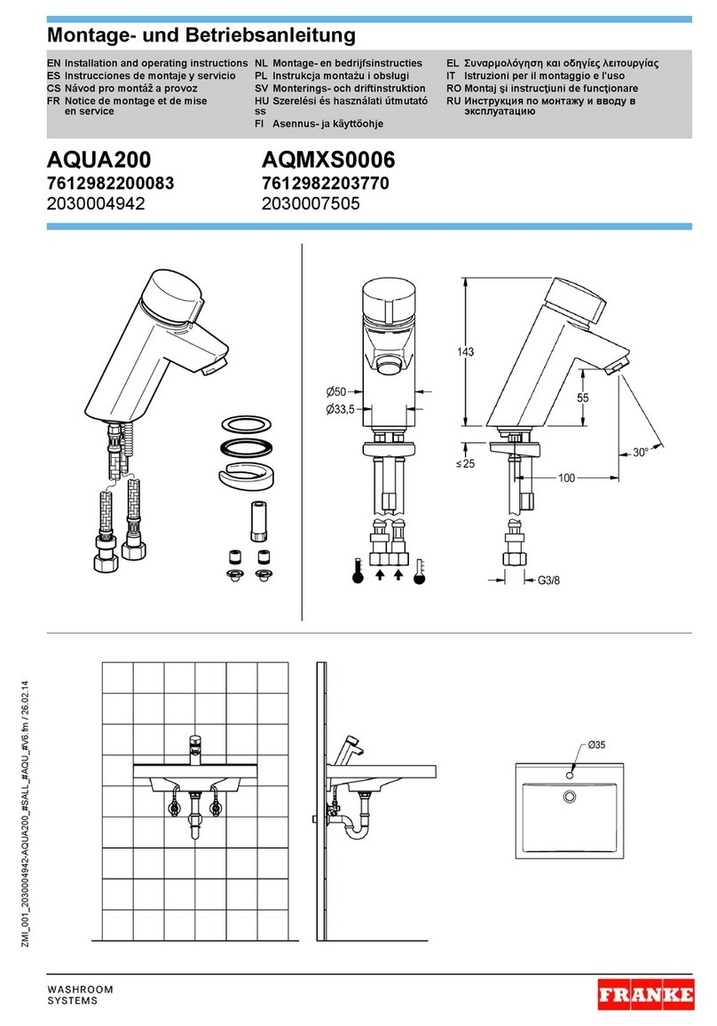Franke 7612982200083 Installation and operating instructions