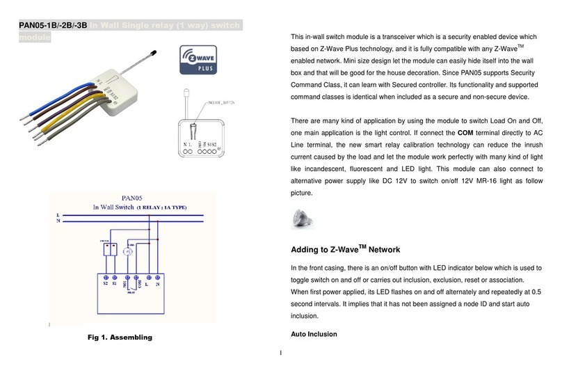 Z-Wave PAN05-1B quick start guide
