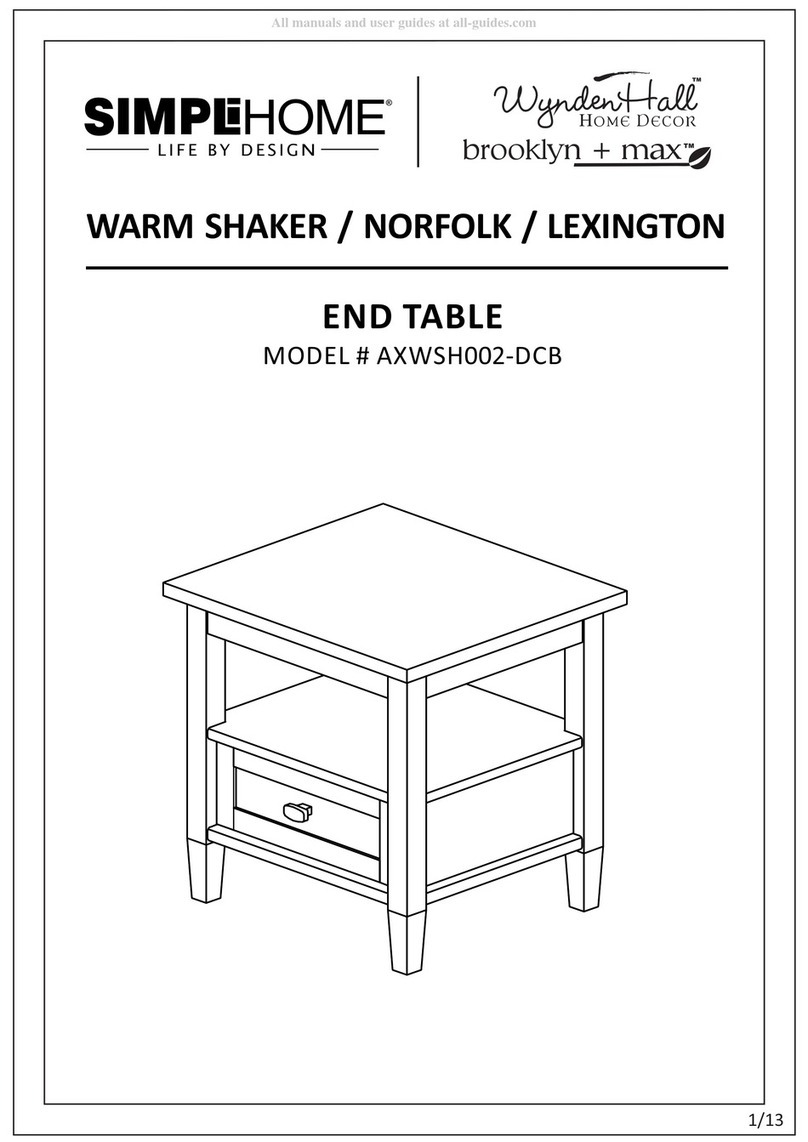 Simpli Home WyndenHall brooklyn+max AXWSH002-DCB User manual Simpli Home WyndenHall brooklyn+max AXWSH002-DCB User manual