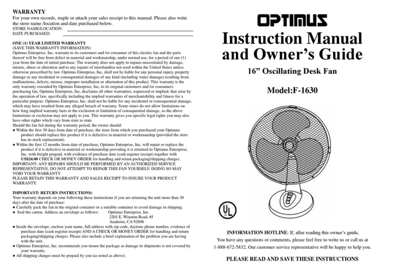 Optimus F-1630 User manual