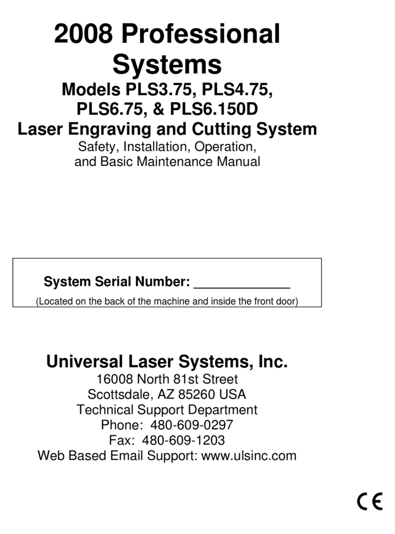 Universal Laser Systems PLS3.75 Setup guide