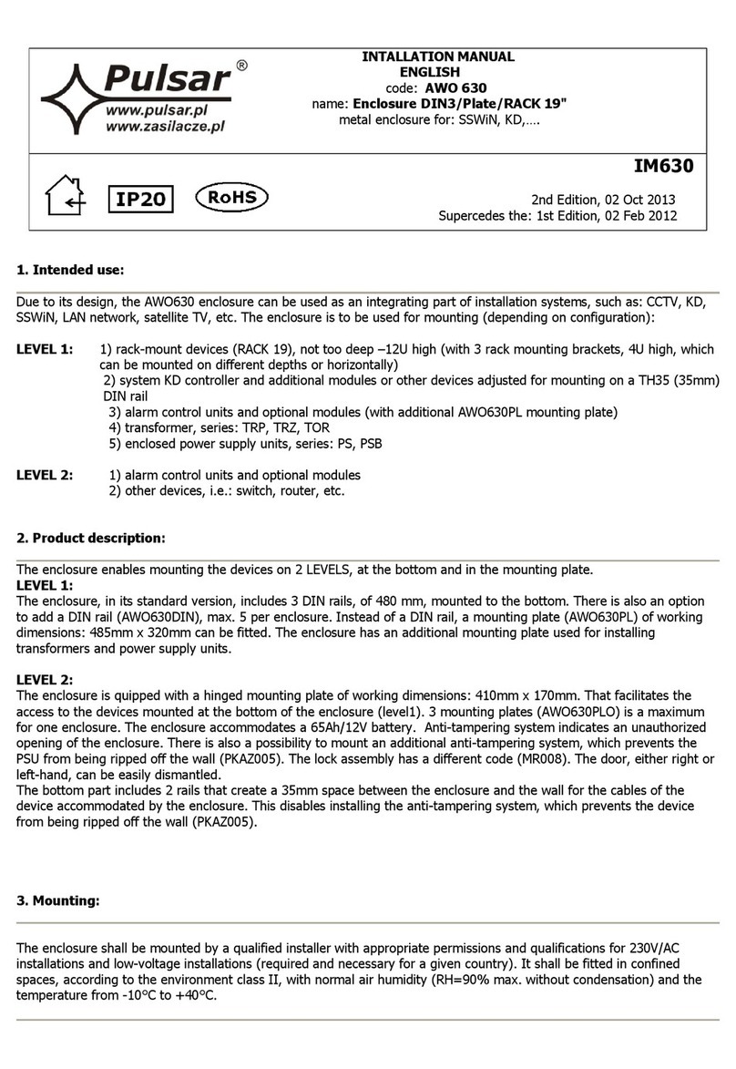 Pulsar DIN3/Plate/RACK 19 instruction manual