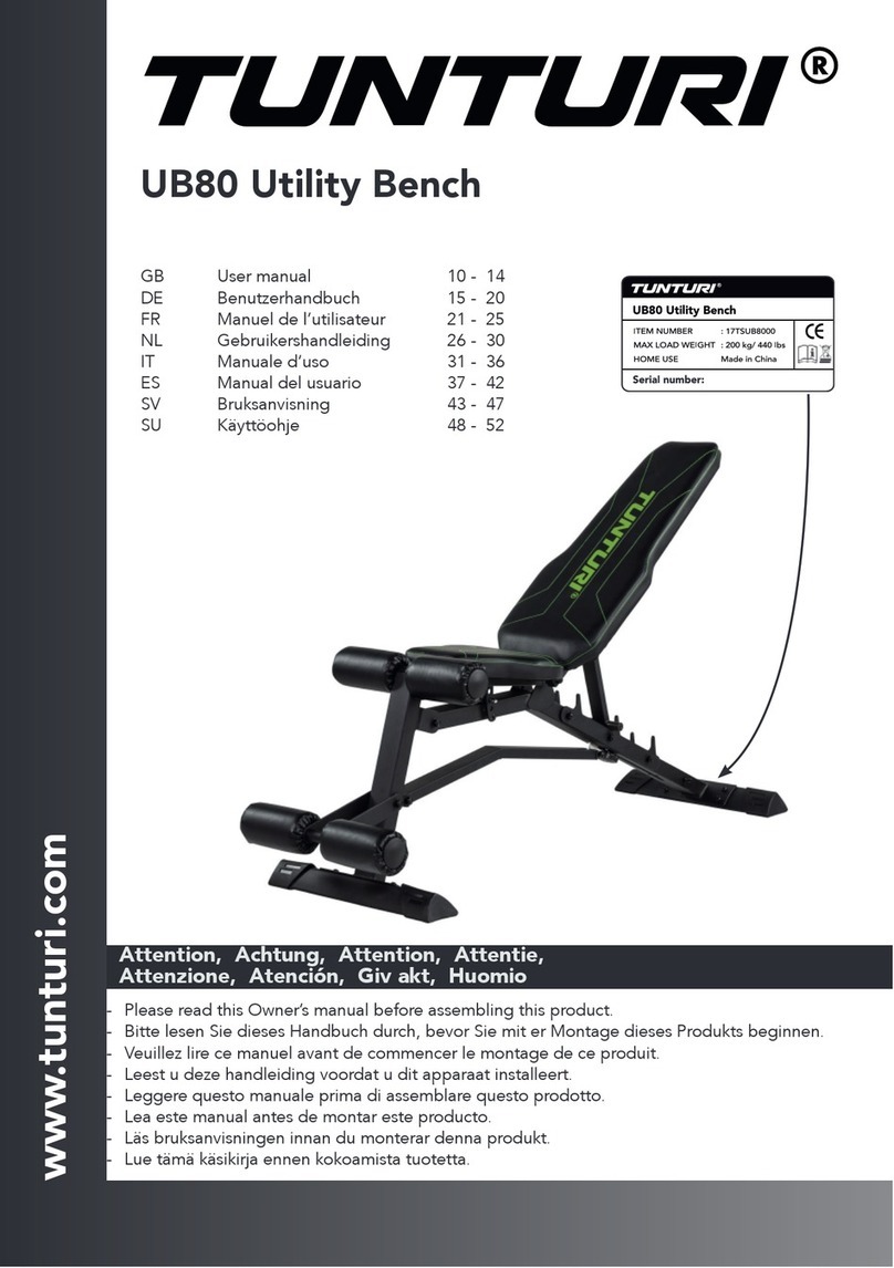 Tunturi UB 8.0 user manual