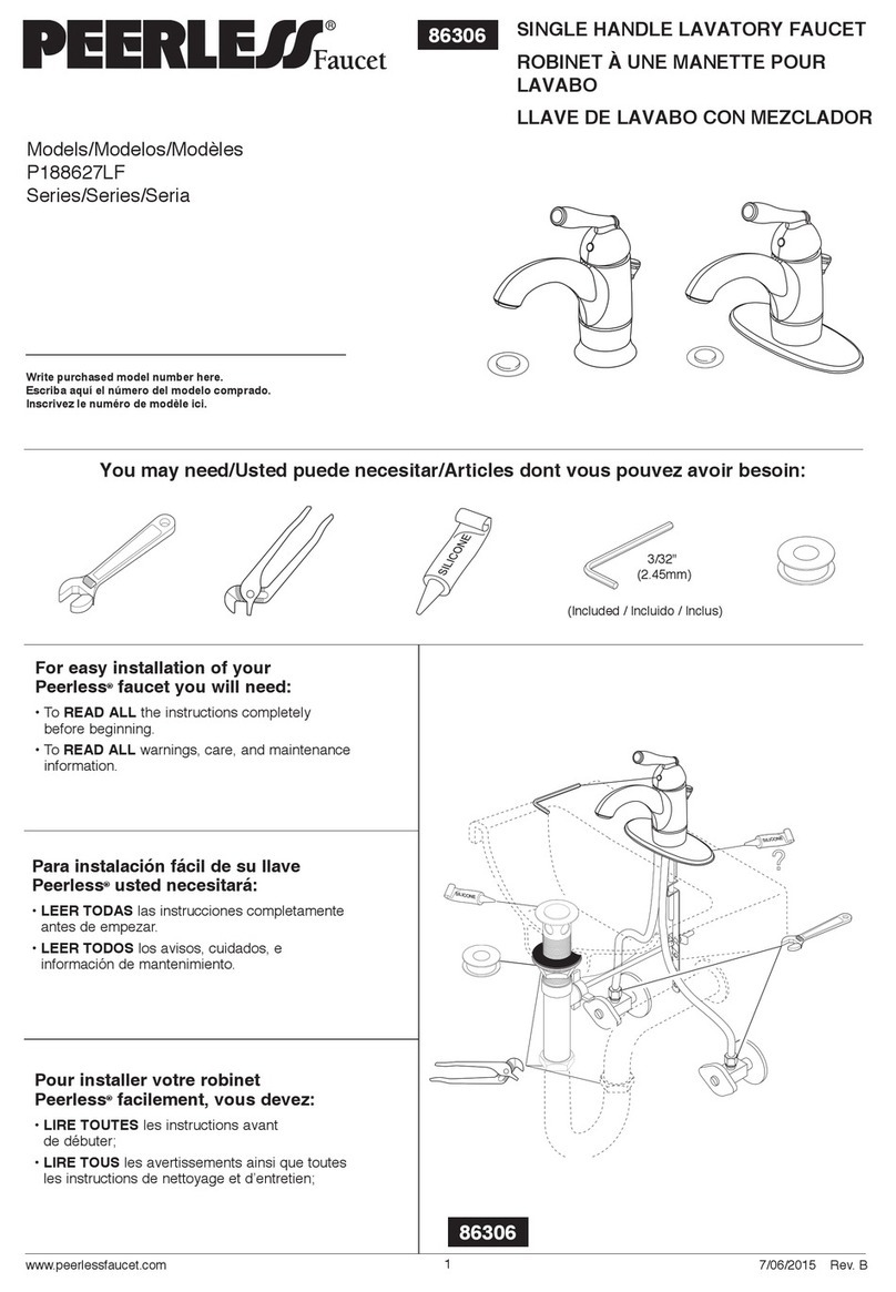 Peerless Faucet P188627LF quick start guide
