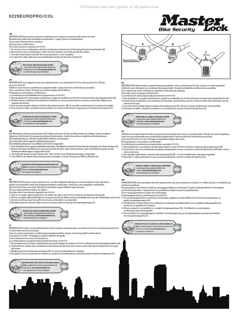 Masterlock 8229EURDPRO/COL User manual