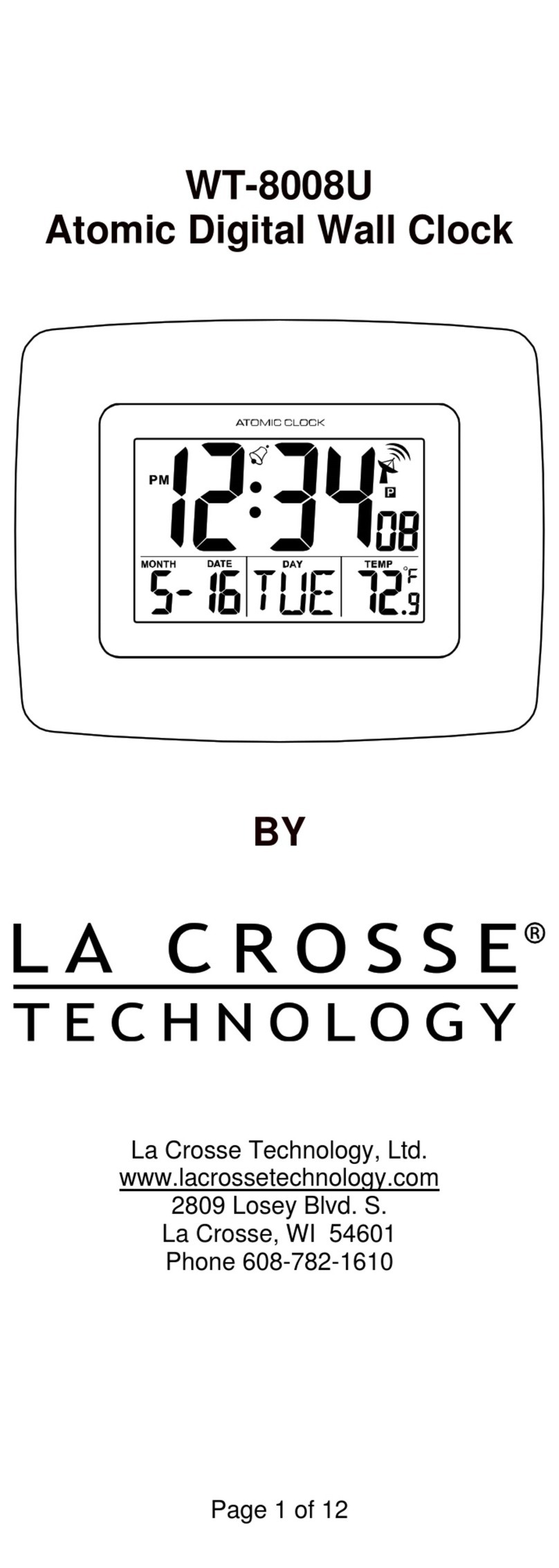La Crosse Technology WT-8008U manual