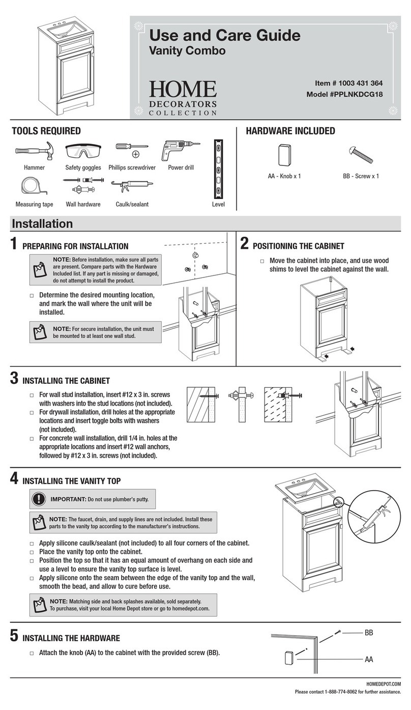 Home Decorators Collection PPLNKDCG18 Use and care guide