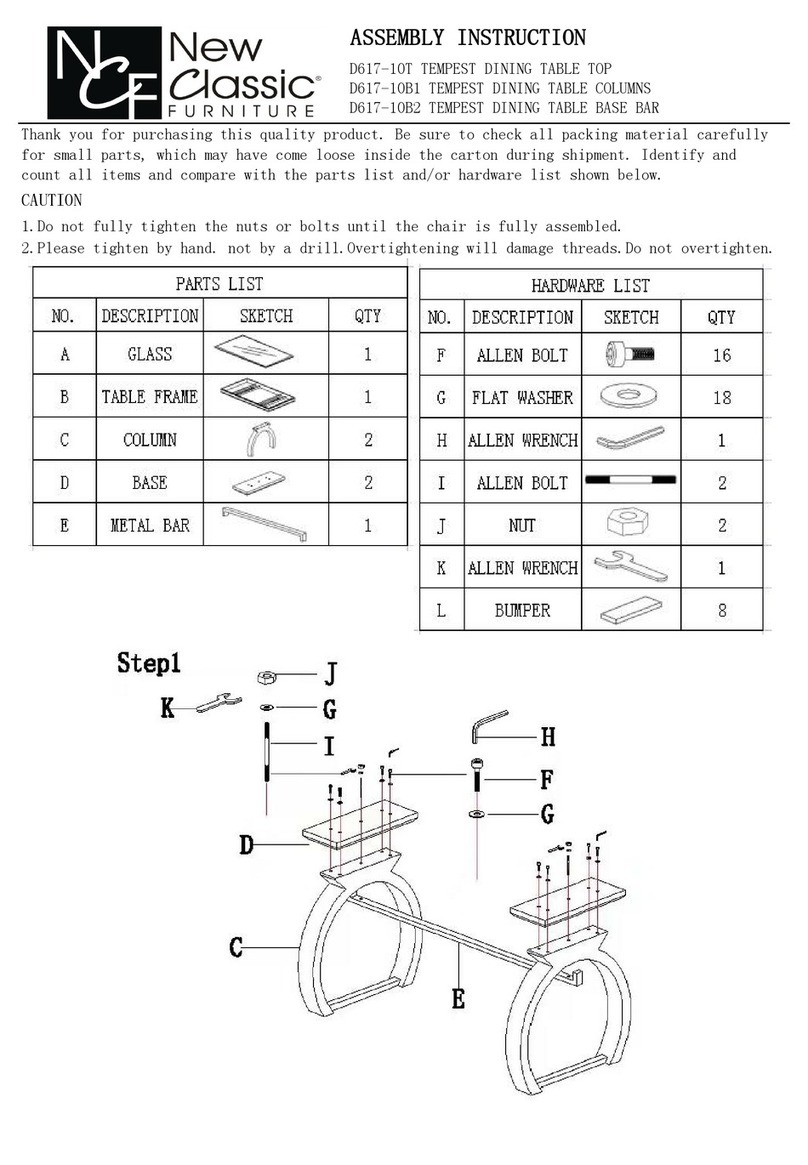 New Classic Furniture TEMPEST D617-10T Assembly instruction