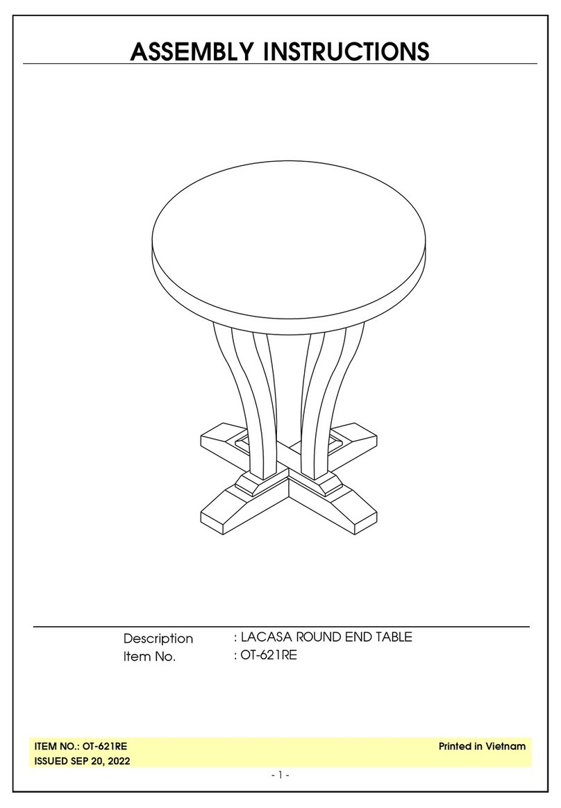 Whitewood Furniture LACASA ROUND END TABLE OT-621RE Assembly instructions Whitewood Furniture LACASA ROUND END TABLE OT-621RE Assembly instructions