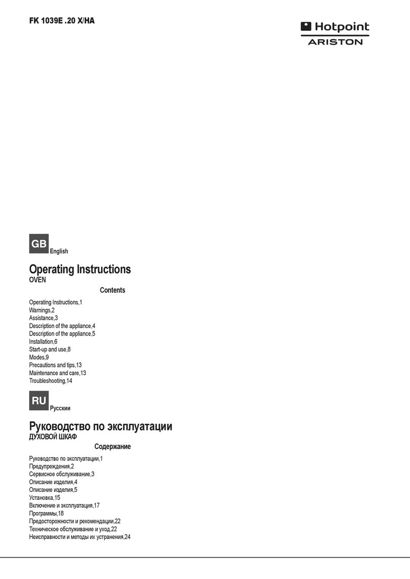 Hotpoint Ariston FK 1039E.20 X instruction manual Hotpoint Ariston FK 1039E.20 X instruction manual