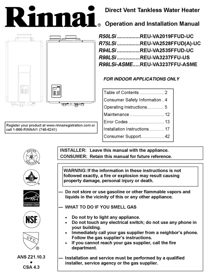 Rinnai REU-VA2019FFUD-UC Specification sheet