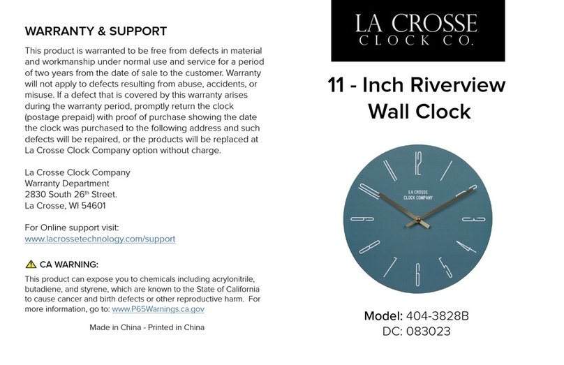 LA CROSSE CLOCK 404-3828B User manual LA CROSSE CLOCK 404-3828B User manual