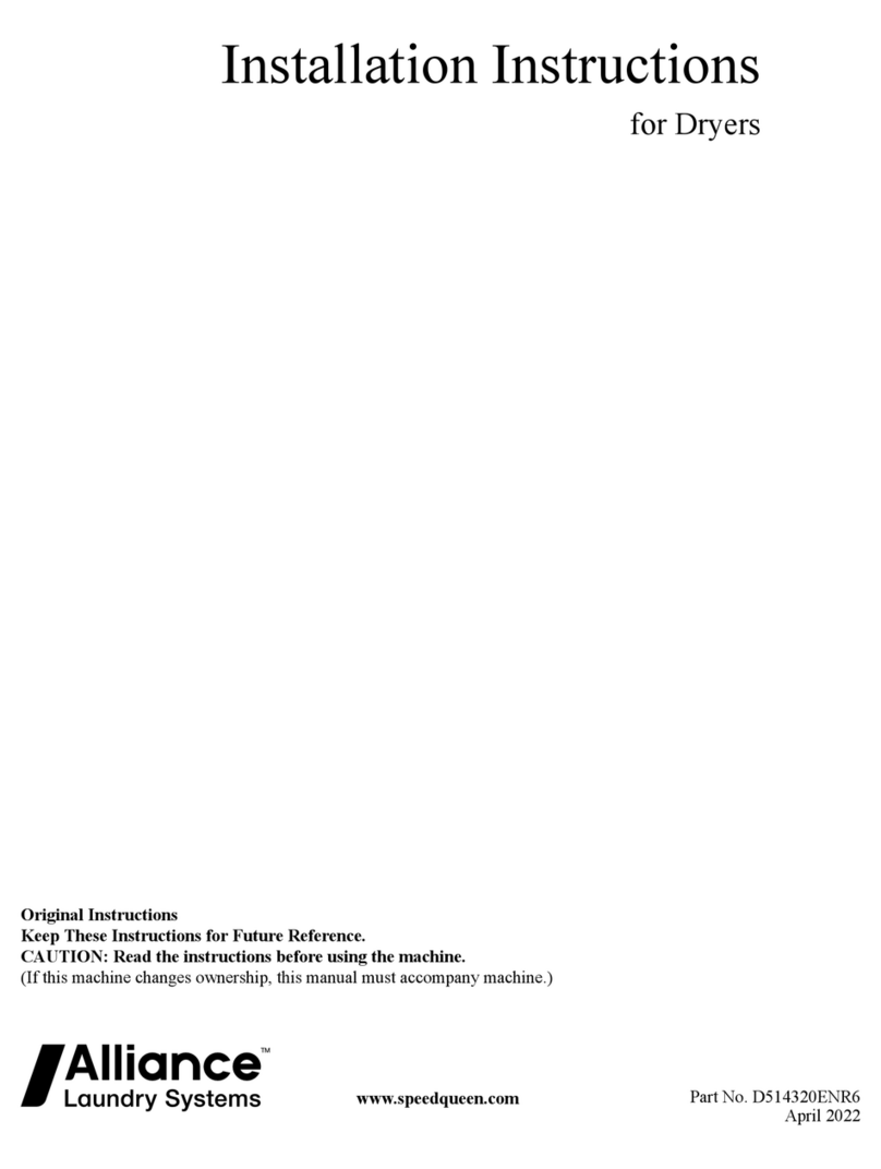 Alliance Laundry Systems Speed Queen FF7009WN User manual