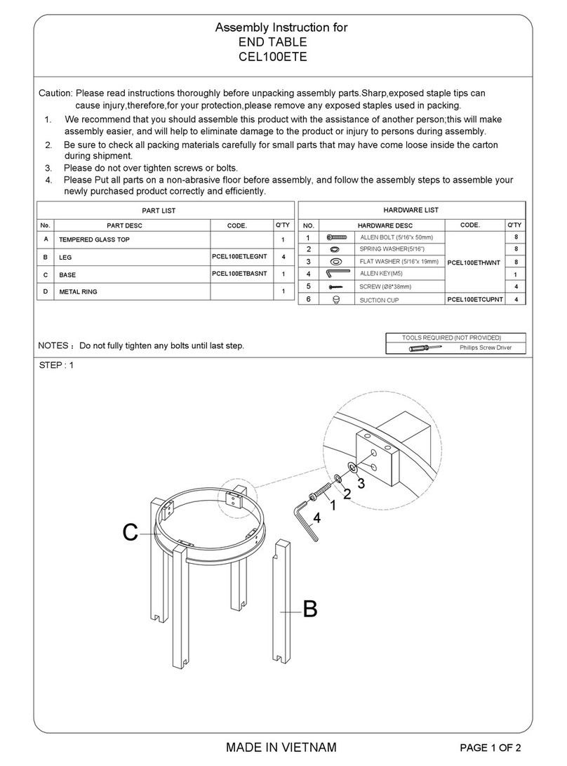 Picket House Furnishings CEL100ETE Assembly instruction Picket House Furnishings CEL100ETE Assembly instruction