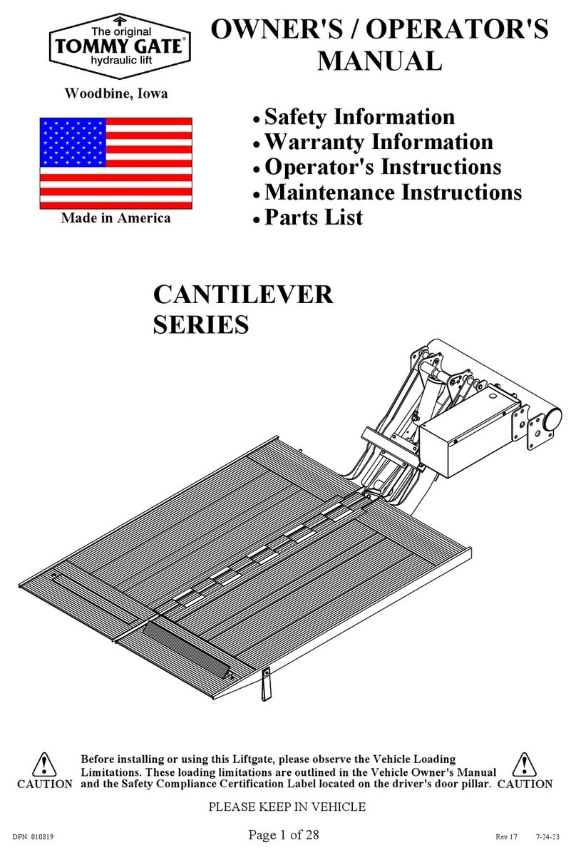 Tommy Gate TG-CVL-AC-1330 EF Owner's/operator's manual