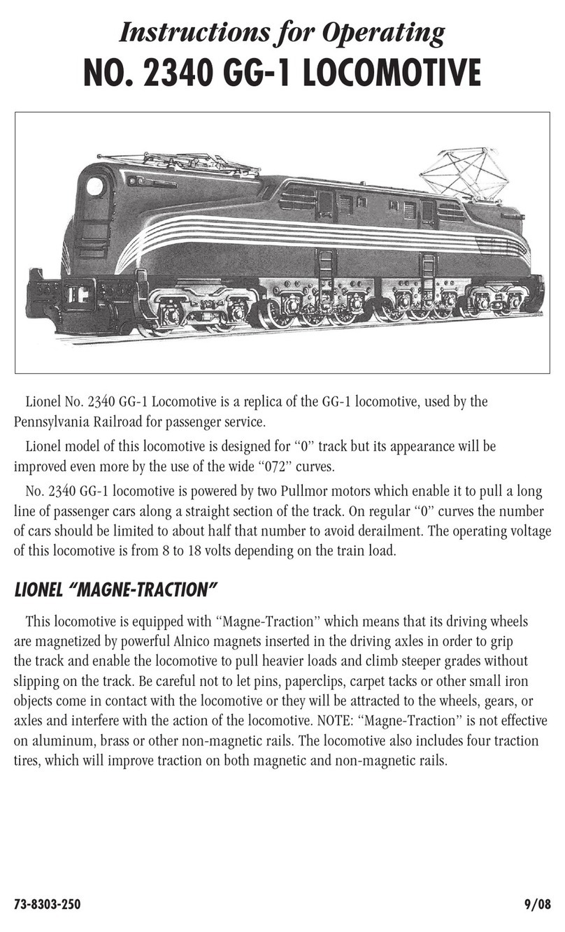 Lionel 2340 GG-1 LOCOMOTIVE instructions