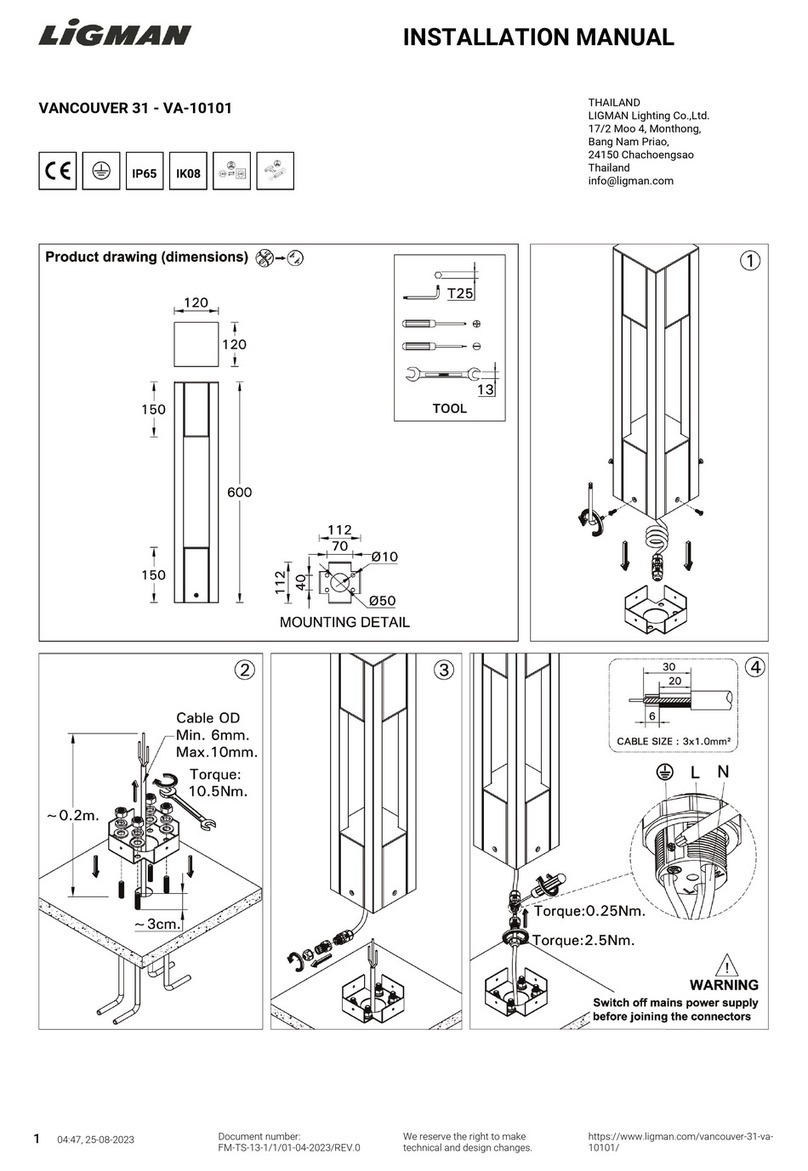 LIGMAN VANCOUVER 31 installation manual