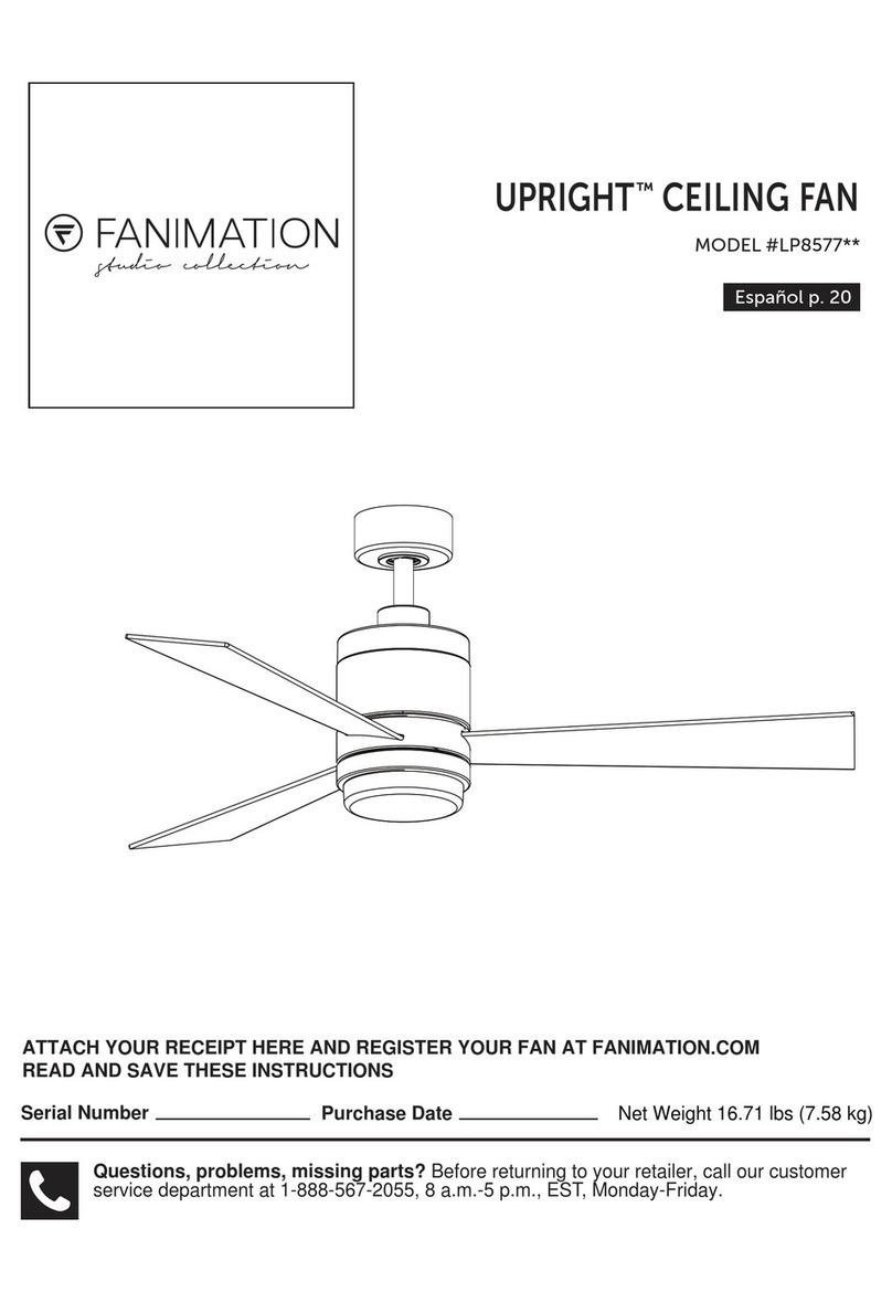 Fanimation Upright LP8577 Series User manual