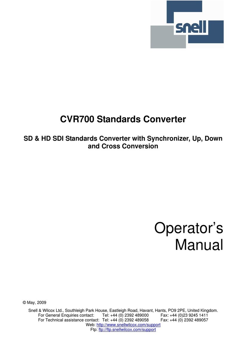 Snell CVR700 Operator's manual