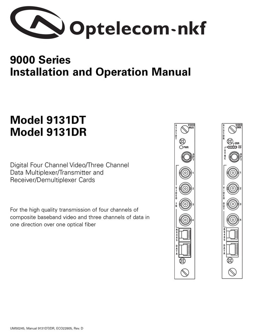 Optelecom-nkf 9131DT Installation and operation manual