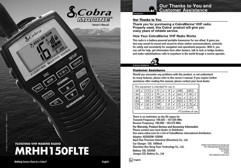 Cobra MARINE MRHH150FLTE owner's manual