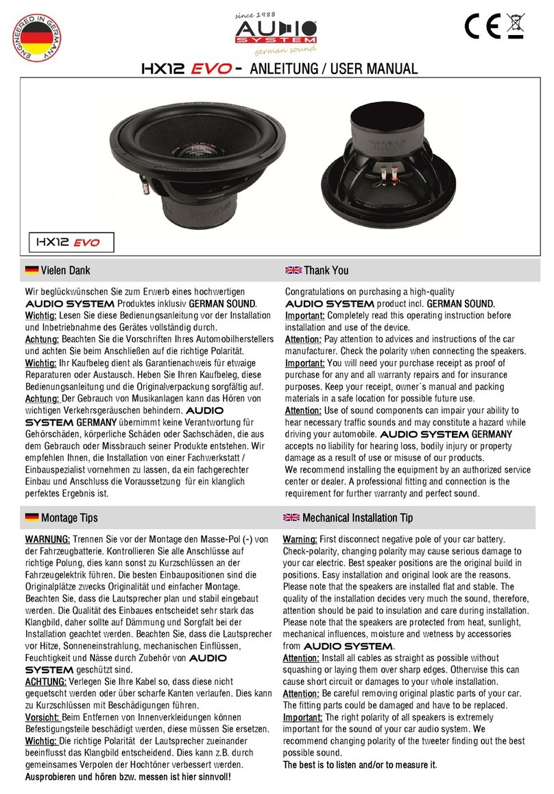 Audiosystem HX12 EVO user manual