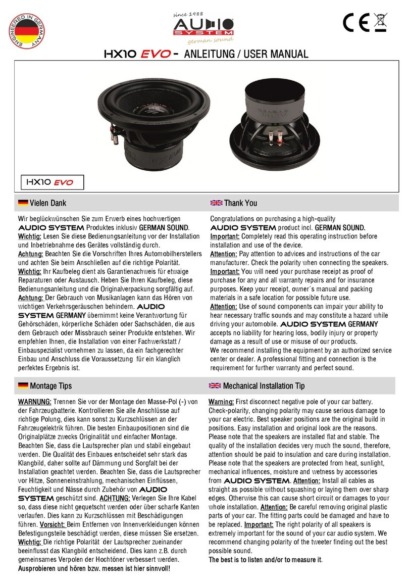 Audiosystem HX10 EVO user manual