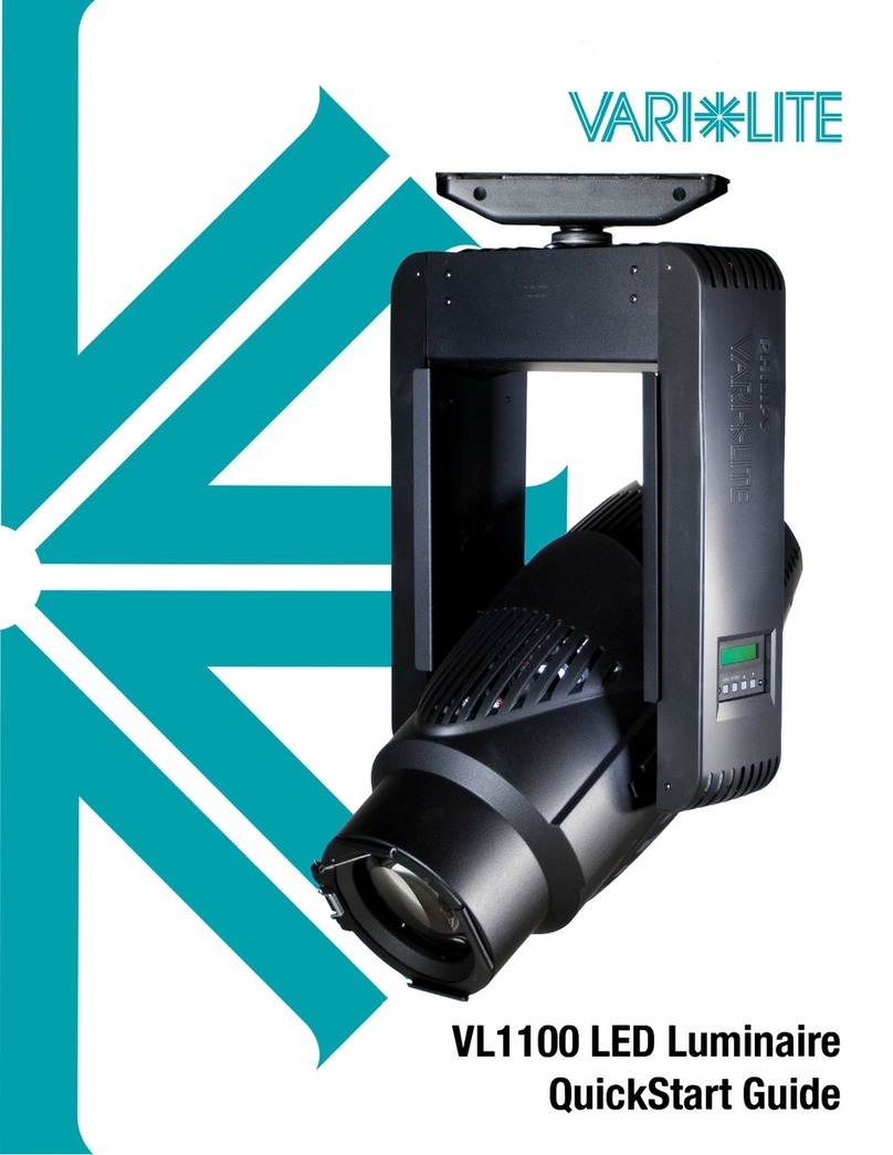 Vari Lite VL 1100 LED Luminaire quick start guide