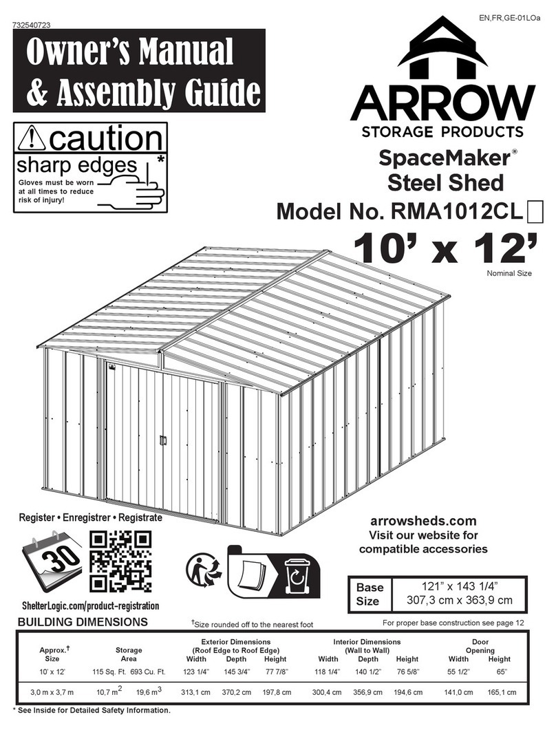 Arrow Storage Products SpaceMaker RMA1012CL Owner's manual & assembly guide Arrow Storage Products SpaceMaker RMA1012CL Owner's manual & assembly guide