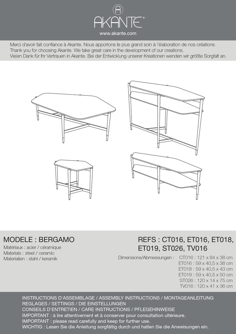 AKANTE BERGAMO CT016 Assembly instructions AKANTE BERGAMO CT016 Assembly instructions