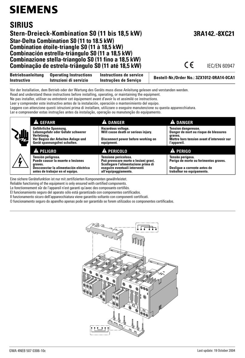 Siemens SIRIUS 3RA142 8XC21 Sries User manual Siemens SIRIUS 3RA142 8XC21 Sries User manual