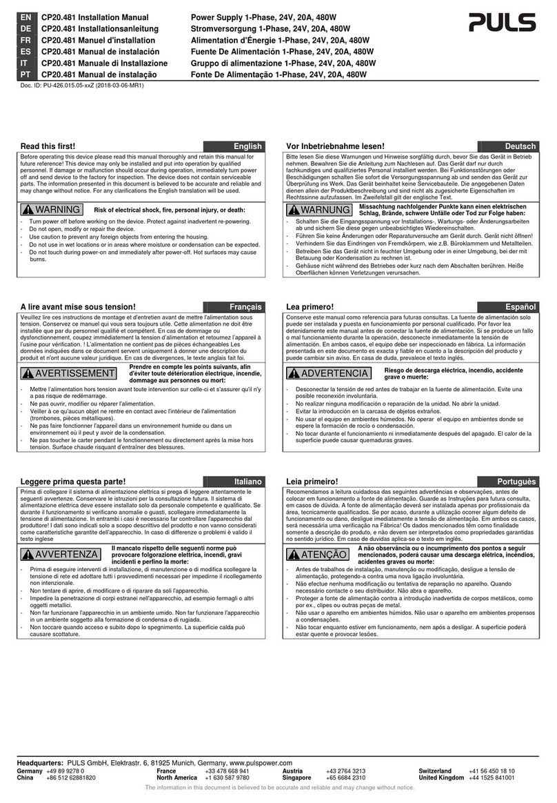 Puls Dimension CP20.481 User manual