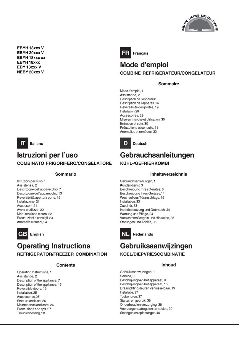 Hotpoint Ariston EBYH 18 V Series operating instructions