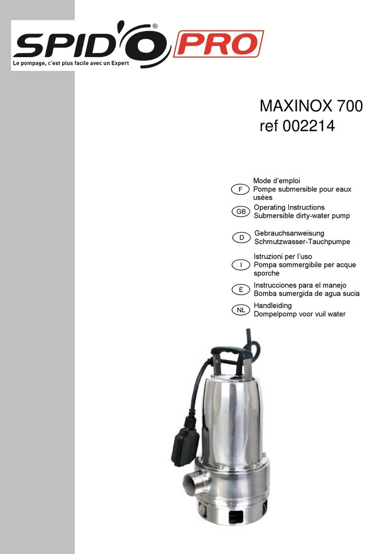 SPIDO PRO MAXINOX 700 operating instructions