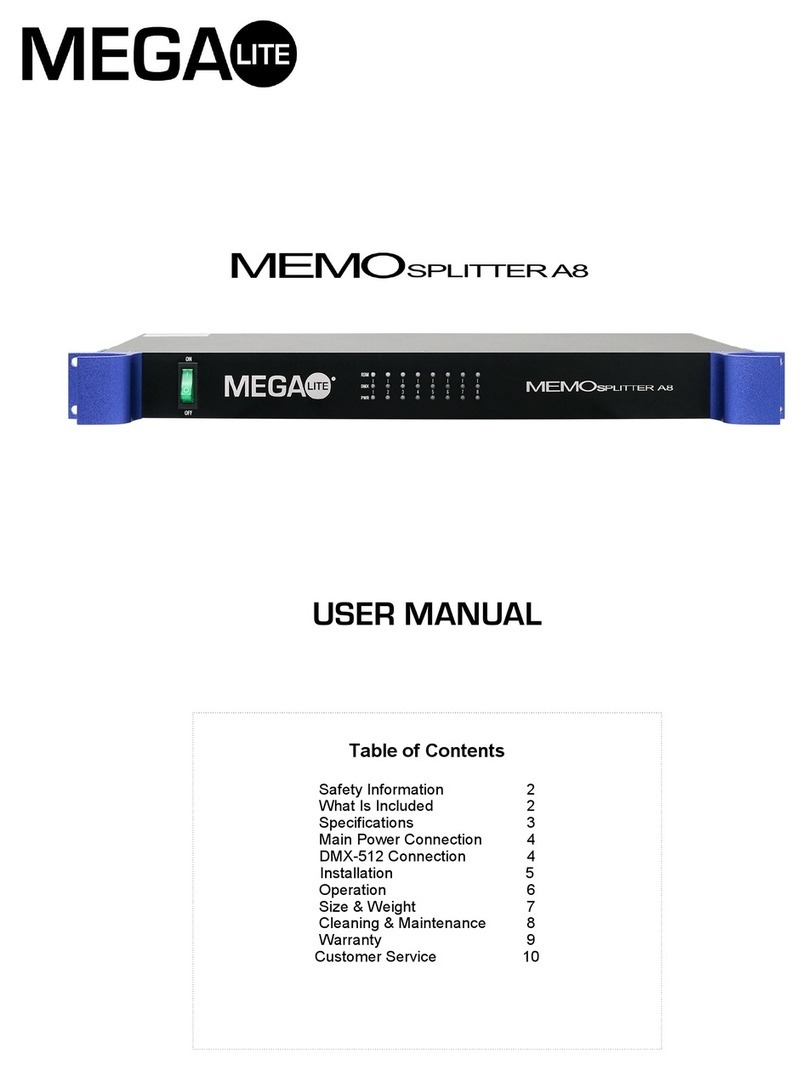 MegaLite MEMO SPLITTER A8 user manual