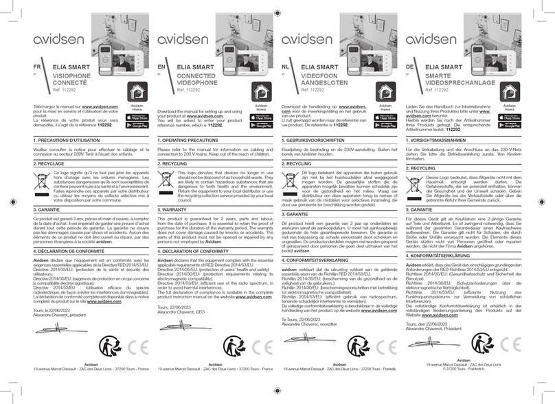 Avidsen ELIA SMART quick start guide