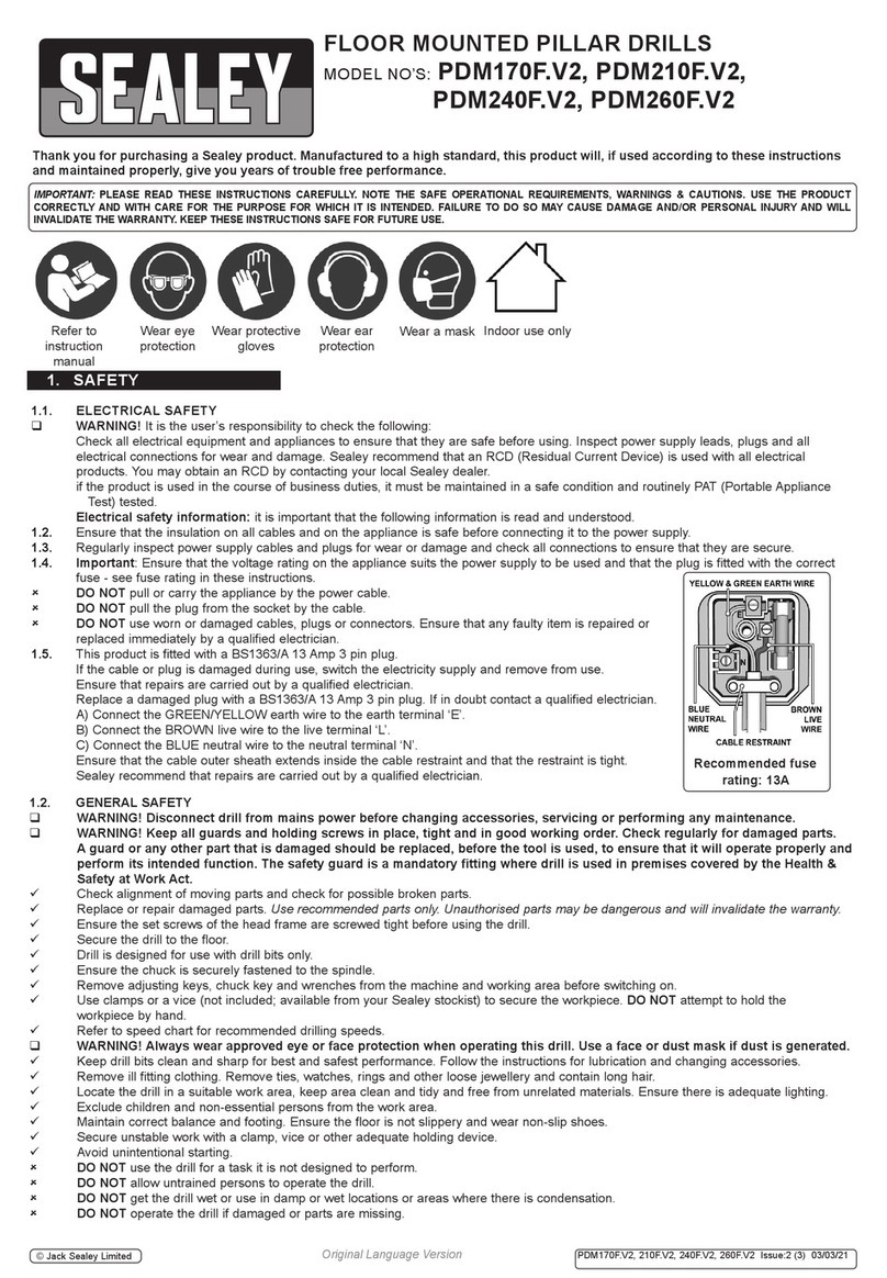 Sealey PDM170F.V2 quick start guide