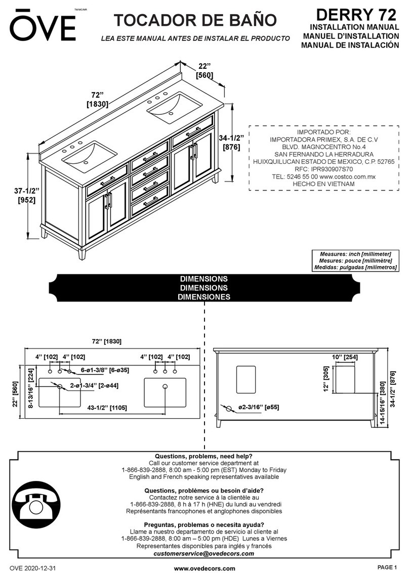 OVE DERRY 72 User manual