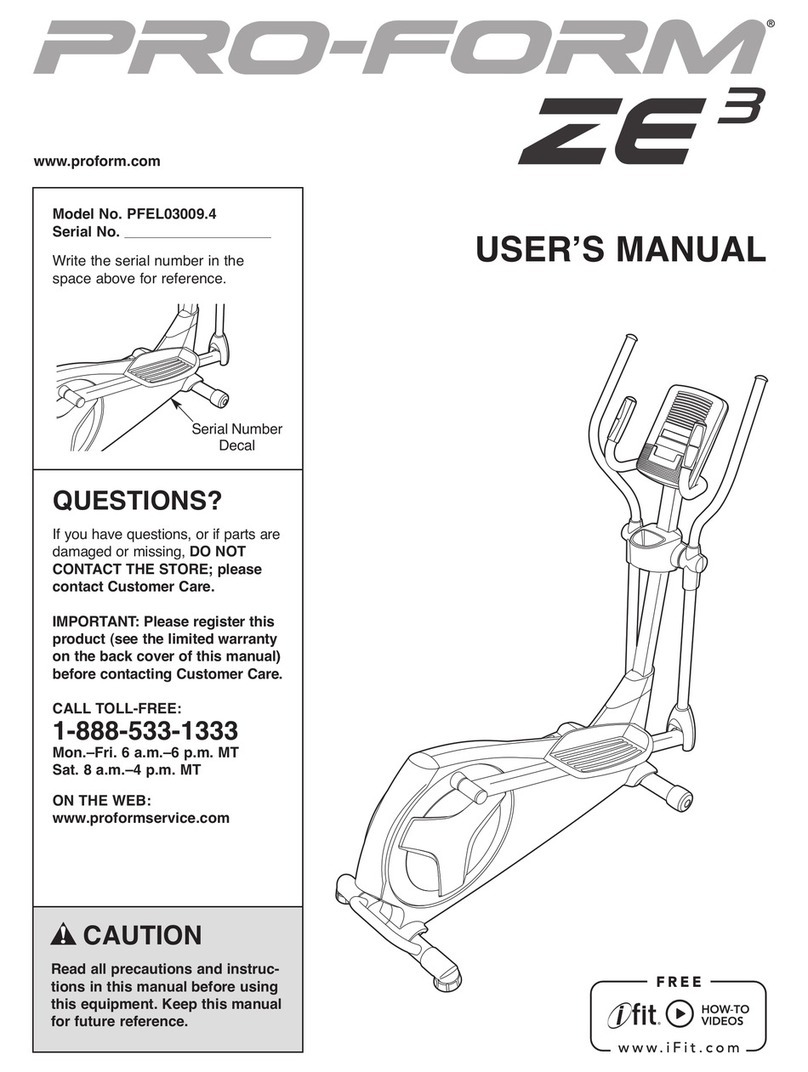 ICON PRO-FORM ZE3 user manual