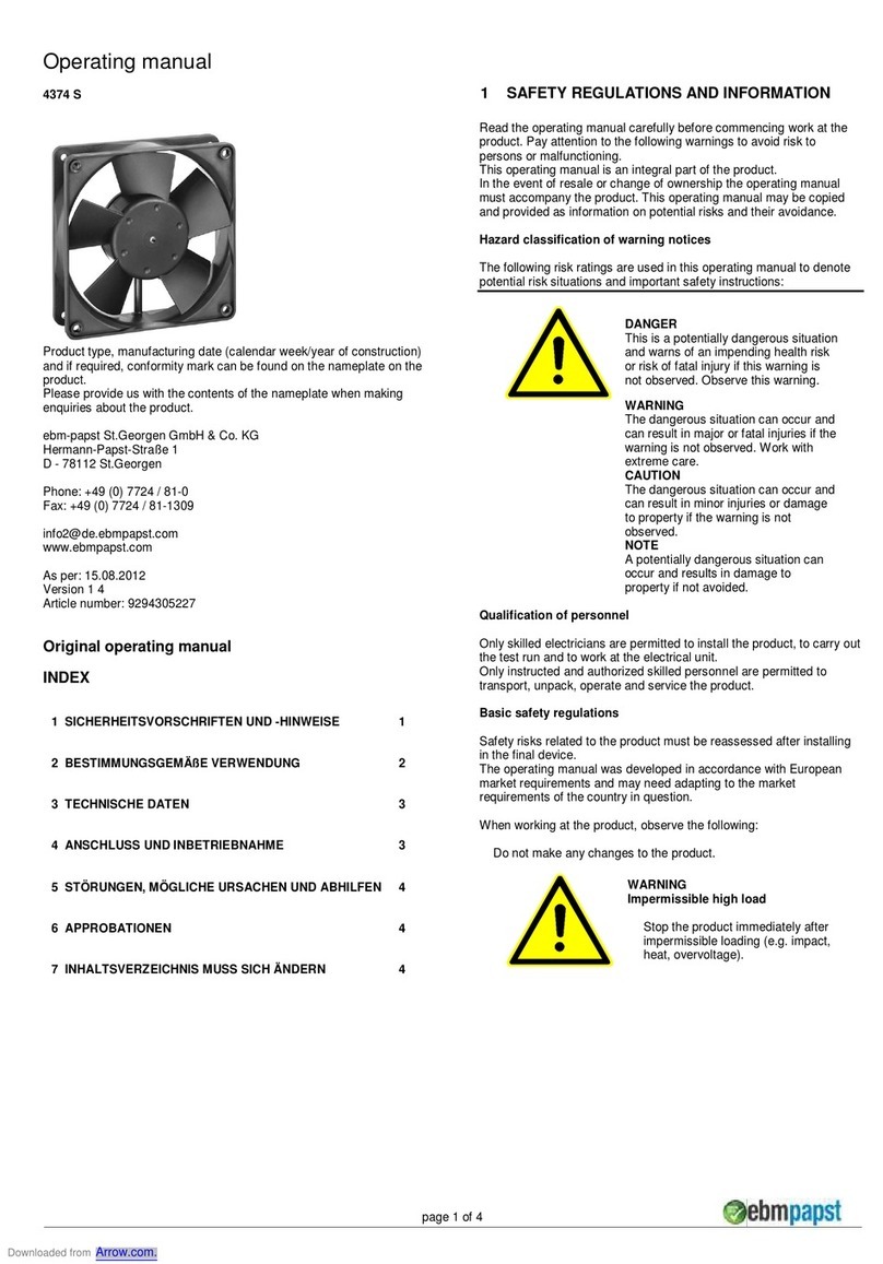 Ebmpapst 4374 S User manual