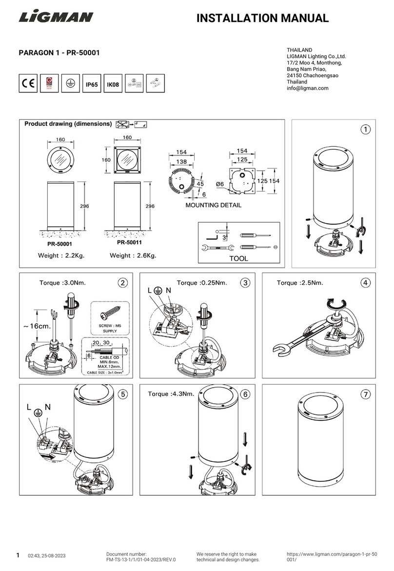 LIGMAN PARAGON 1 installation manual