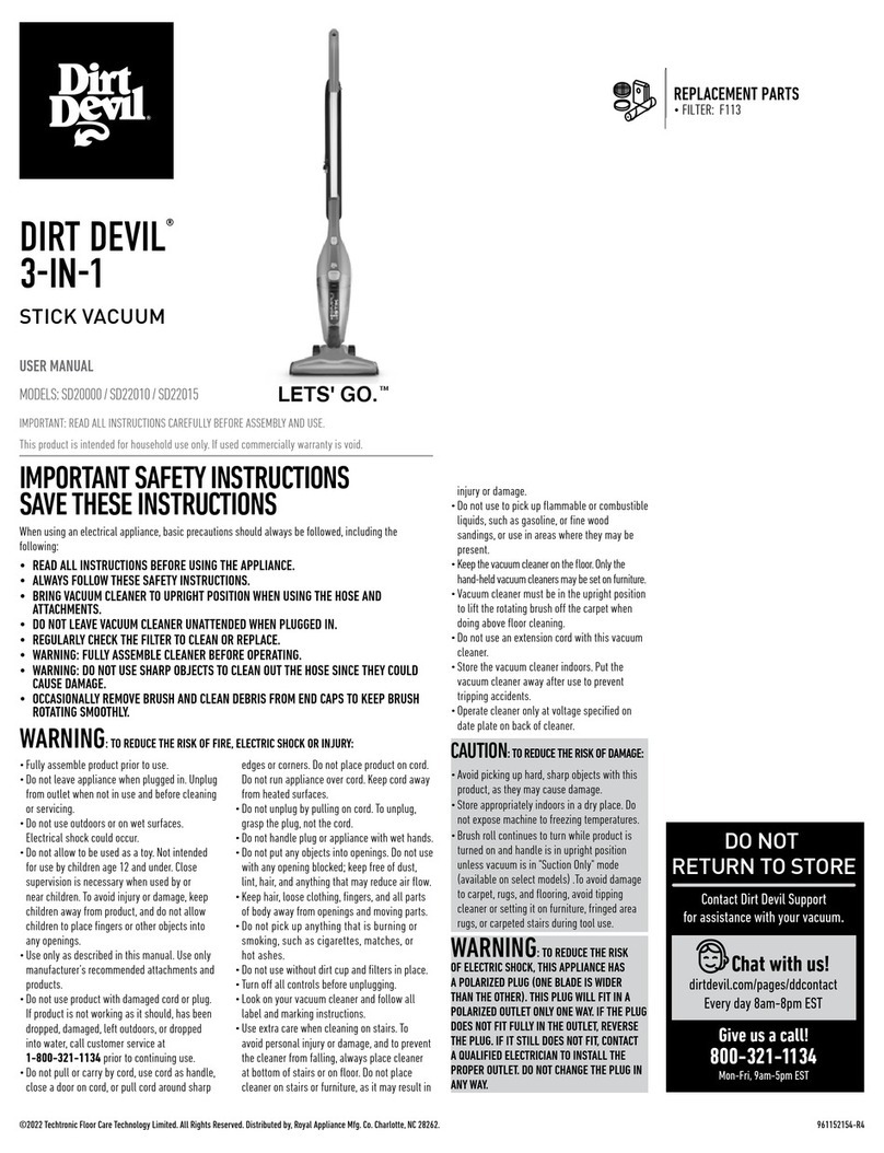 Dirt Devil LET'S GO SD20000 User manual