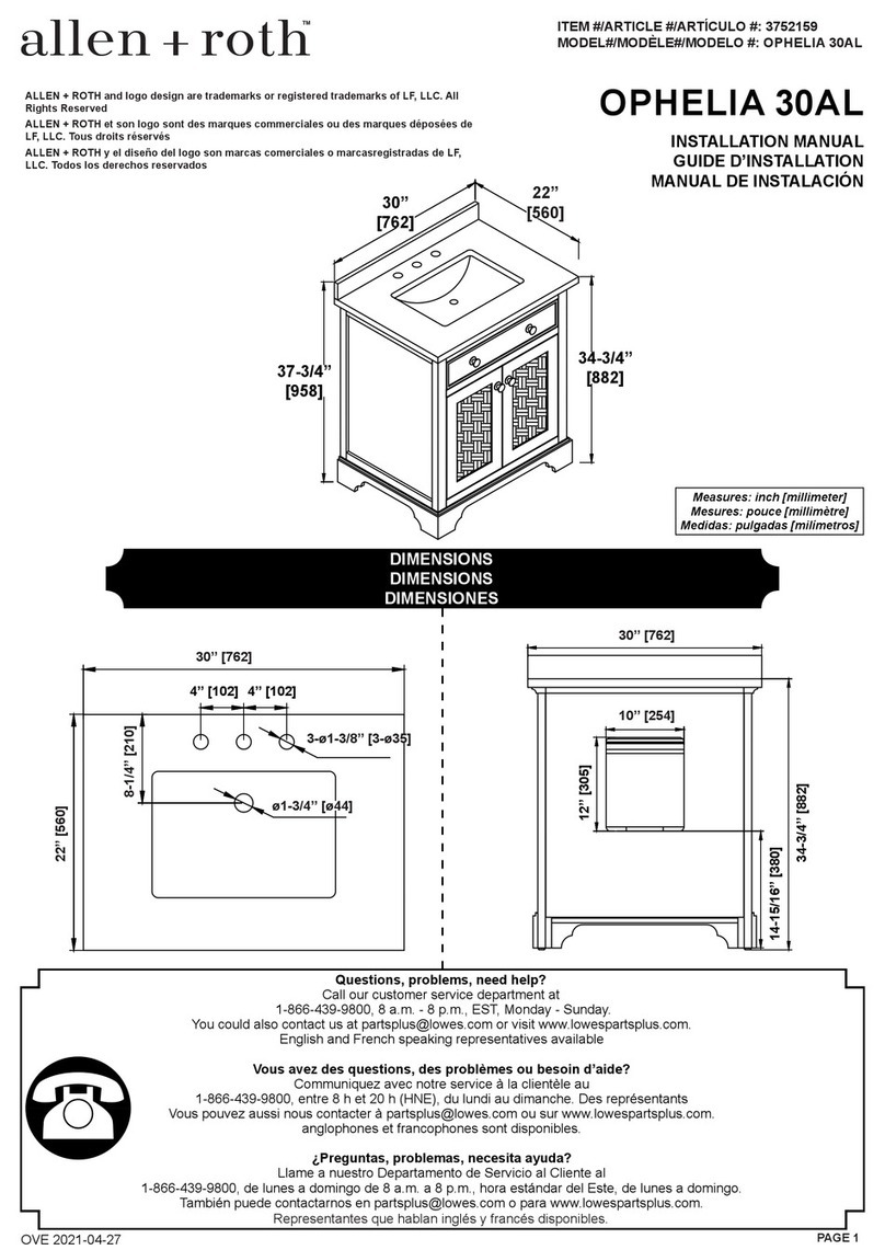 Allen + Roth OPHELIA 30AL User manual Allen + Roth OPHELIA 30AL User manual