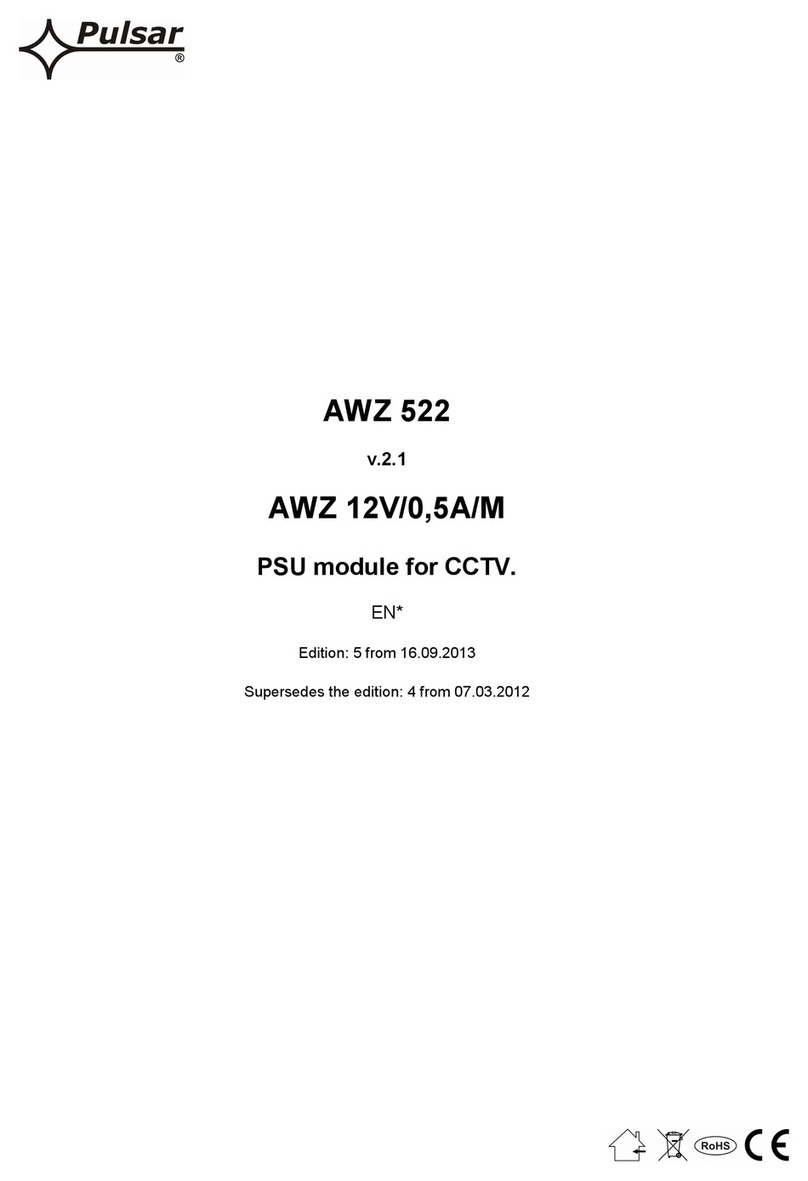 Pulsar AWZ 12V/0,5A/M quick start guide Pulsar AWZ 12V/0,5A/M quick start guide