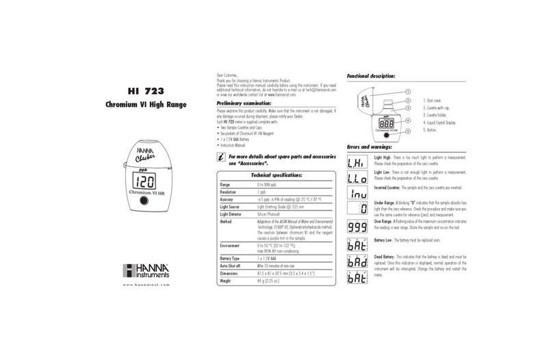 Hanna Instruments Chromium VI User manual