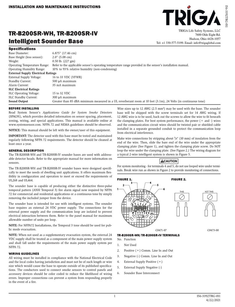 TRIGA TR-B200SR-WH Installation and maintenance instructions